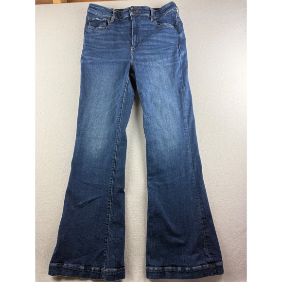 American Eagle Outfitters Denim - American Eagle Super Hi-Rise Flare Jeans Womens 14 Long Blue Medium Wash Stretch